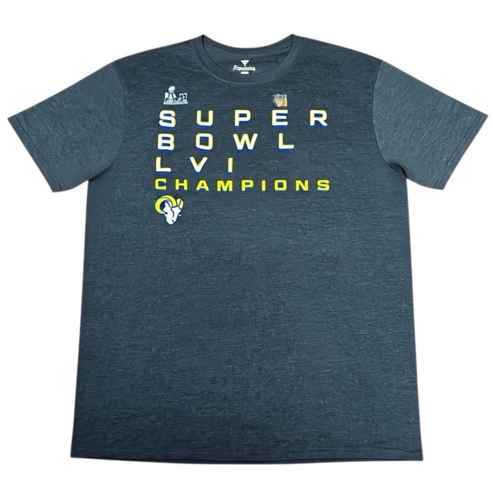Fanatics Los Angeles Rams Super Bowl LVI Champions T Shirt Gray Large
